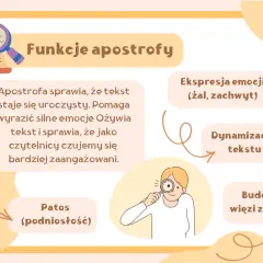 Apostrofa nadaje tekstowi uroczysty ton, pomaga wyrazić emocje i buduje więź z czytelnikiem.
