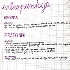 Notatki o interpunkcji: KROPKA po skrótach, PRZECINEK między zdaniami i po niektórych spójnikach.