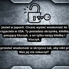 Zagadka: Jak wysłać wiadomość z Japonii do USA, mając tylko swoją kłódkę i kluczyk, a przyjaciel tylko swoją kłódkę i kluczyk?