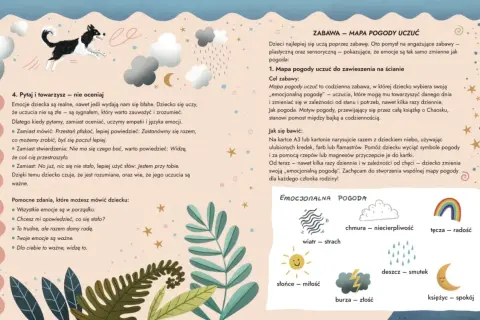 Emocje dziecka są jak pogoda – zmienne. Mapa pogody uczuć pomaga nazwać uczucia, od chaosu do spokoju, ucząc empatii.