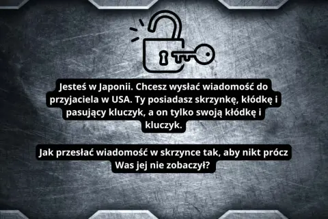 Zagadka: Jak wysłać wiadomość z Japonii do USA, mając tylko swoją kłódkę i kluczyk, a przyjaciel tylko swoją kłódkę i kluczyk?