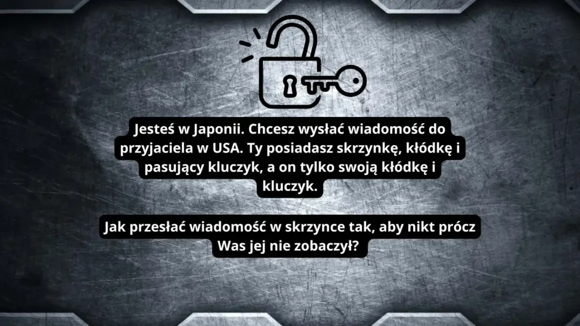 Zagadka: Jak wysłać wiadomość z Japonii do USA, mając tylko swoją kłódkę i kluczyk, a przyjaciel tylko swoją kłódkę i kluczyk?