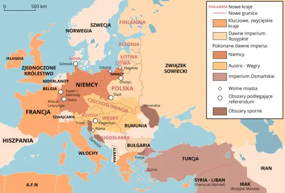 Traktat wersalski - Polska: Państwo z morzem, spory o granice?