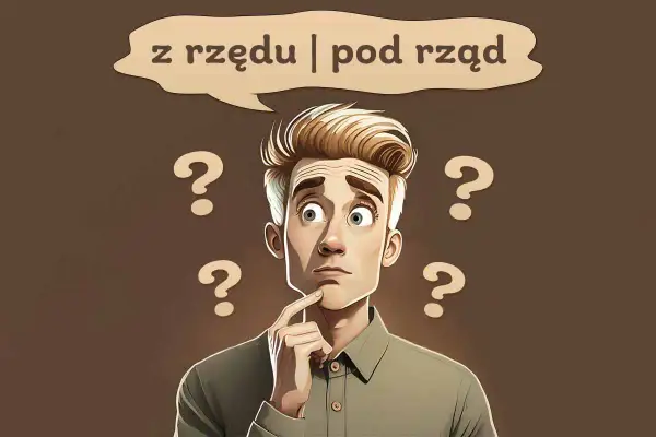 Zastanawia się, czy coś wydarzyło się z rzędu czy pod rząd. Wokół niego unoszą się znaki zapytania.